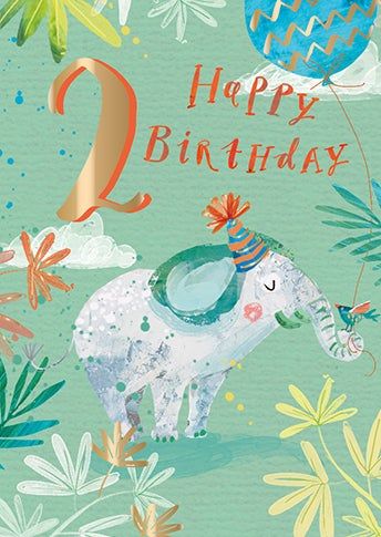 LD Birthday Card 2 Two Today Elephant