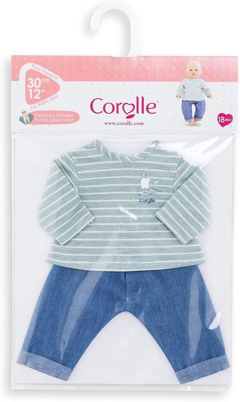 Corolle Doll Outfit Pants &amp; Striped T-shirt 12