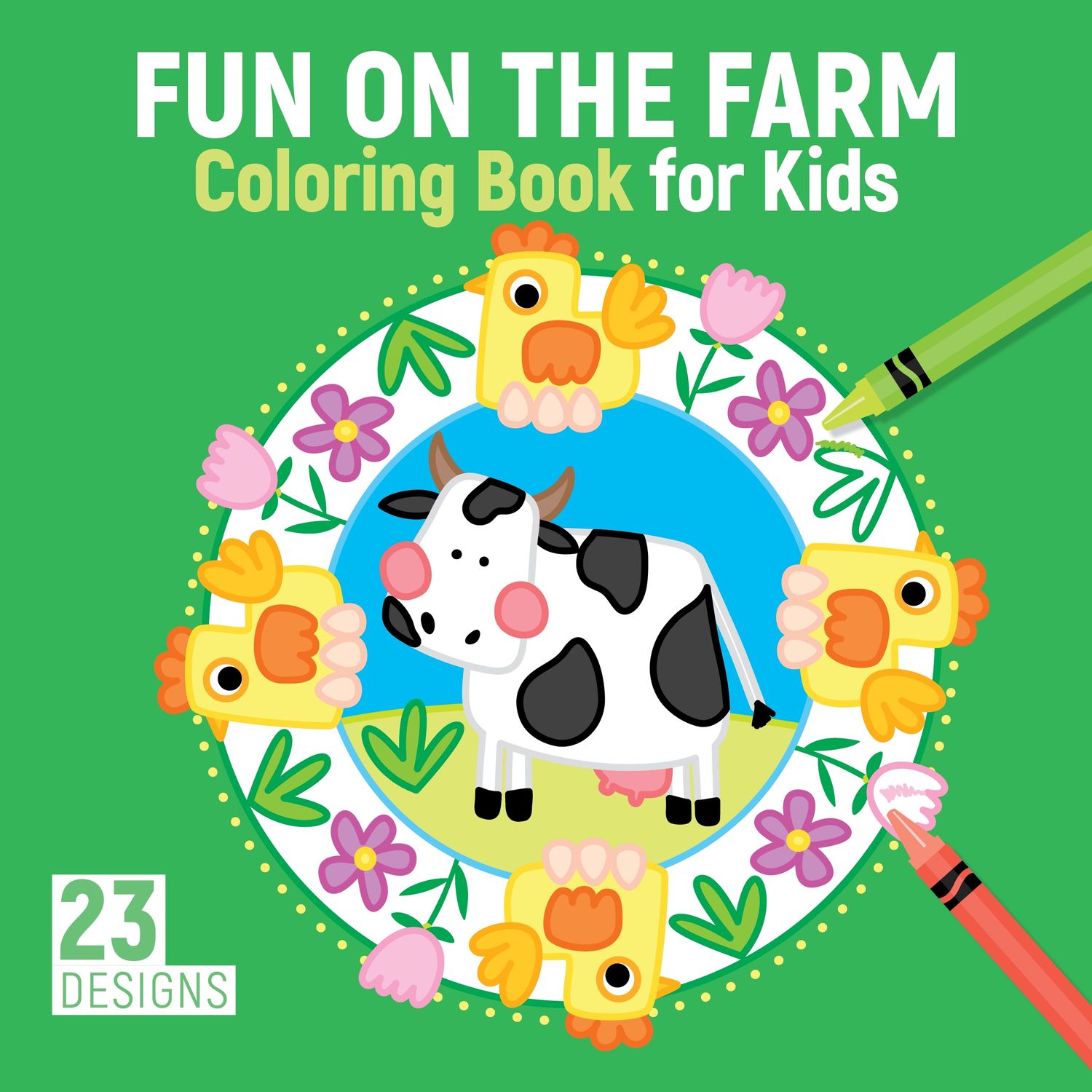 Fun on the Farm Coloring Book For Kids