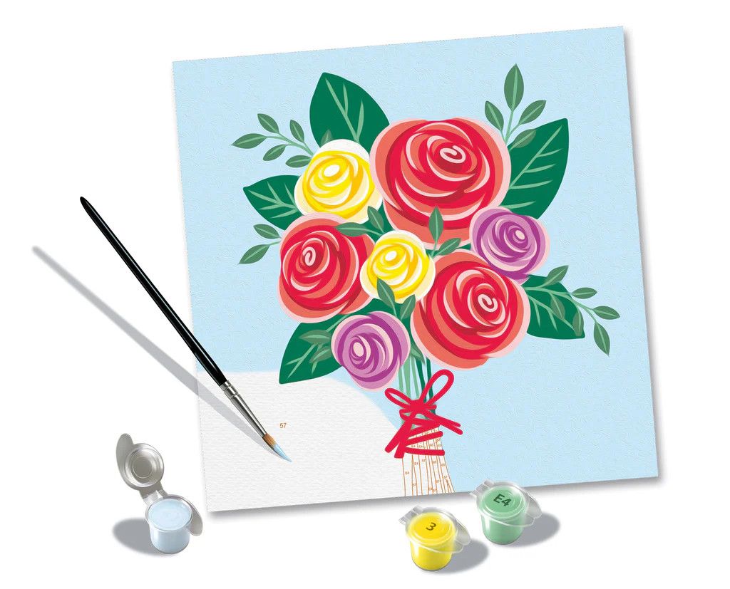 CreArt Adult 20 x 20 cm Painting by Numbers Rose Bouquet