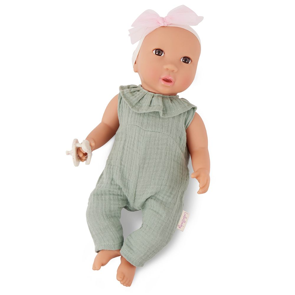 LullaBaby - 14" Baby Doll - Green Jumper