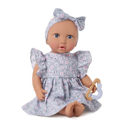 LullaBaby - 14" Baby Doll - Blue Dress &amp; Pajama Set