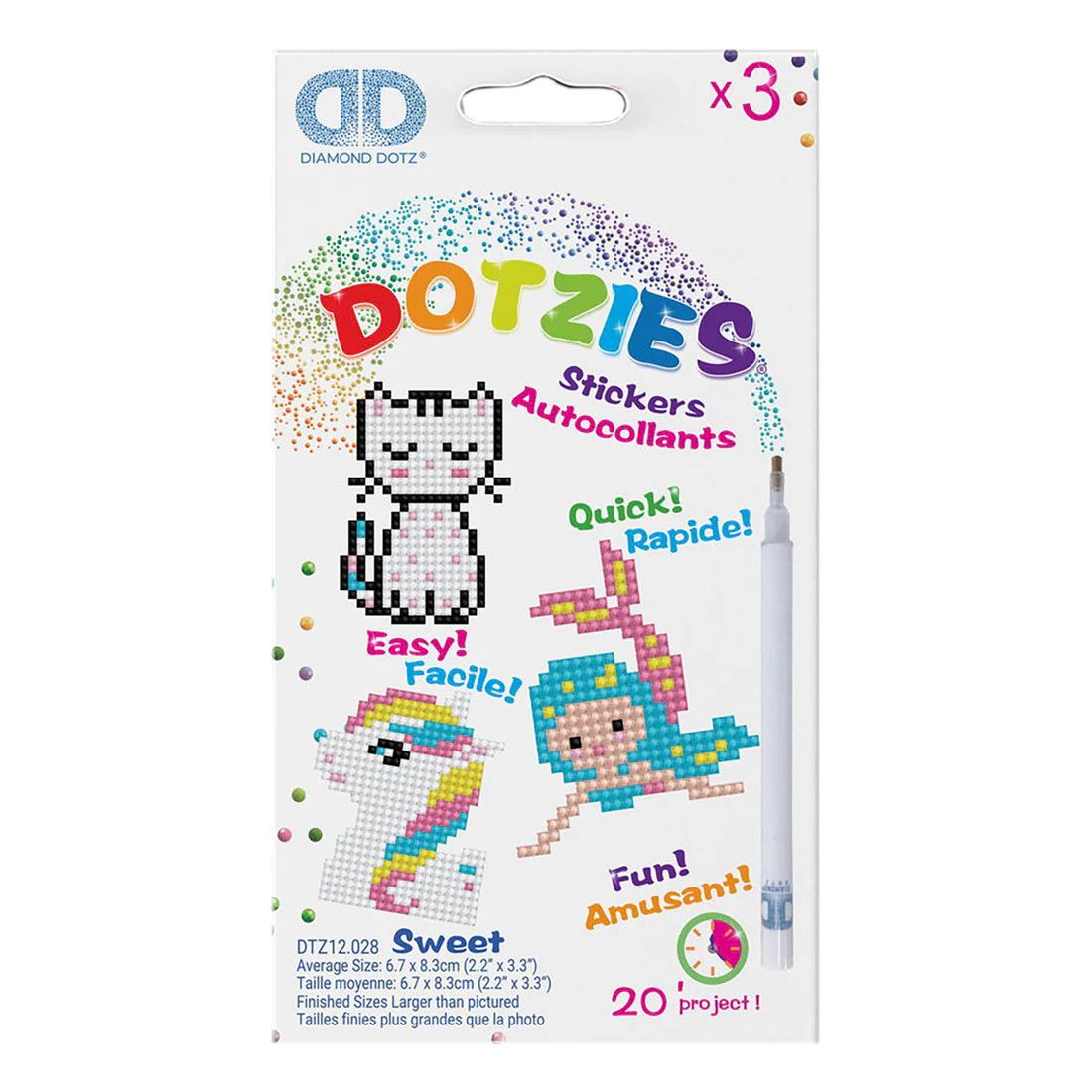 Dotzies Stickers - Unicorn, Kitten, Mermaid