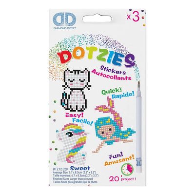 Dotzies Stickers - Unicorn, Kitten, Mermaid