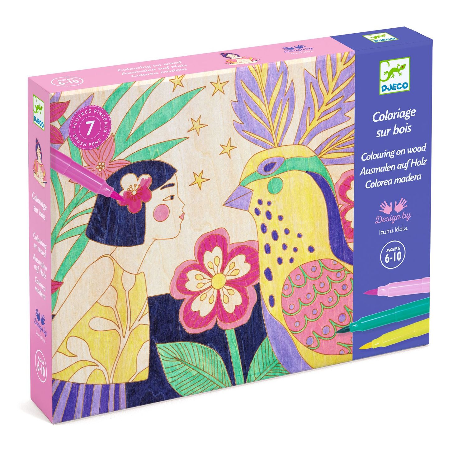 Djeco Colouring on wood / Sweet girls