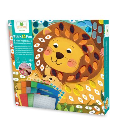 Stick'N Fun - S - 3 Mosaics - Savannah Animals