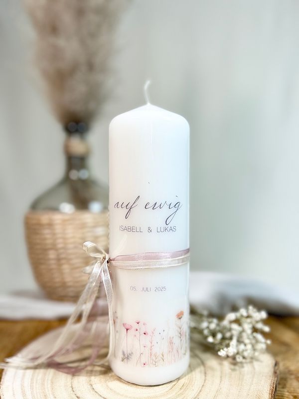 Hochzeitskerze "Isabell & Lukas"