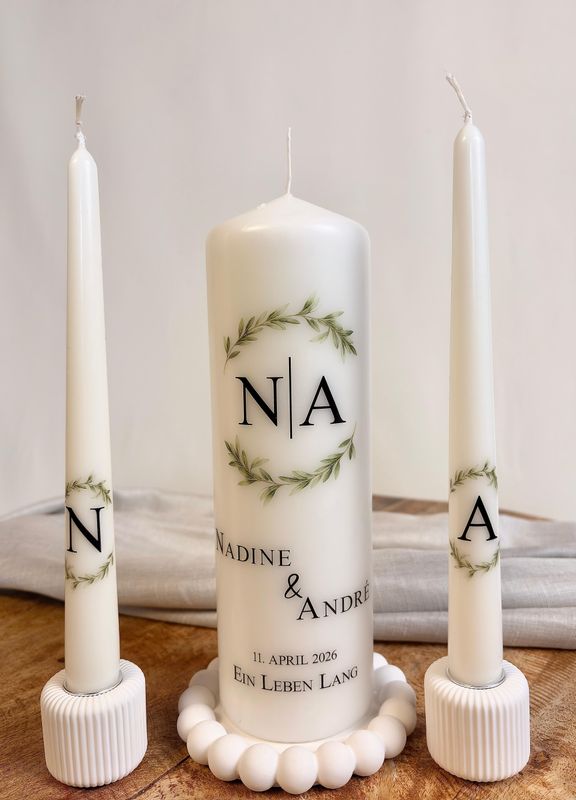 Hochzeitskerzen-Set "Nadine & Andre"