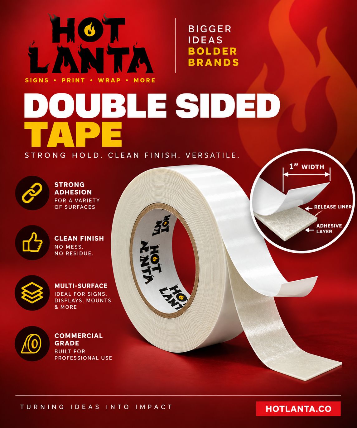 Double Sided Tape (1" x 72 yard)