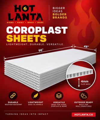 Coroplast (No print on this)(White in Color)