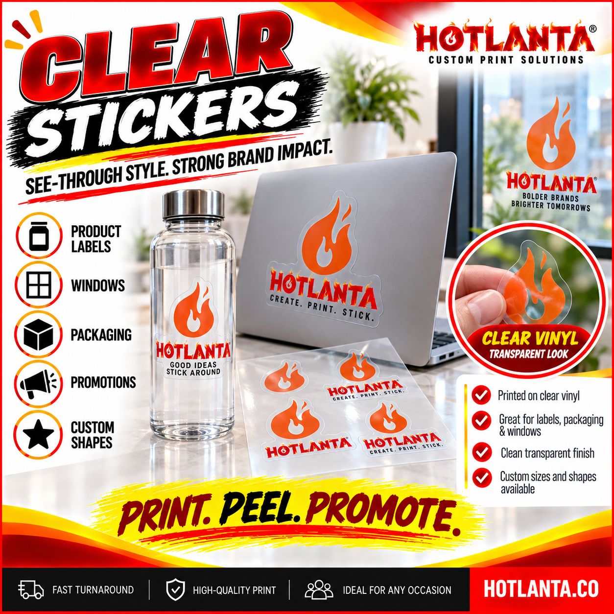 CLEAR Stickers (Bulk 1000CT)