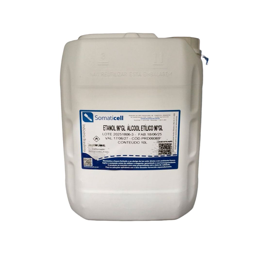 ETANOL 96 GL - Álcool Etílico 96GL - 10 litros