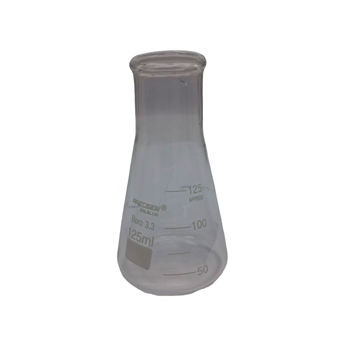 Frasco Erlenmeyer Boca Larga Boro 3.3 Grad. Cap.125ml