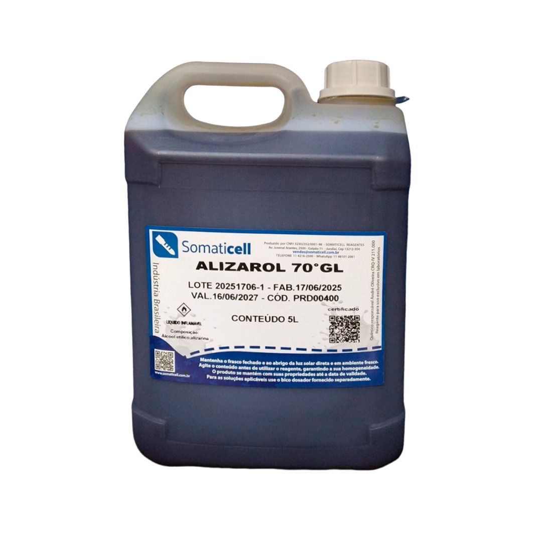 Alizarol 70 GL - Alizarol em Álcool Etílico 70GL - 5 litros