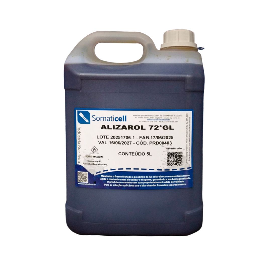 Alizarol 72 GL - Alizarol em Álcool Etílico 72GL - 5 litros