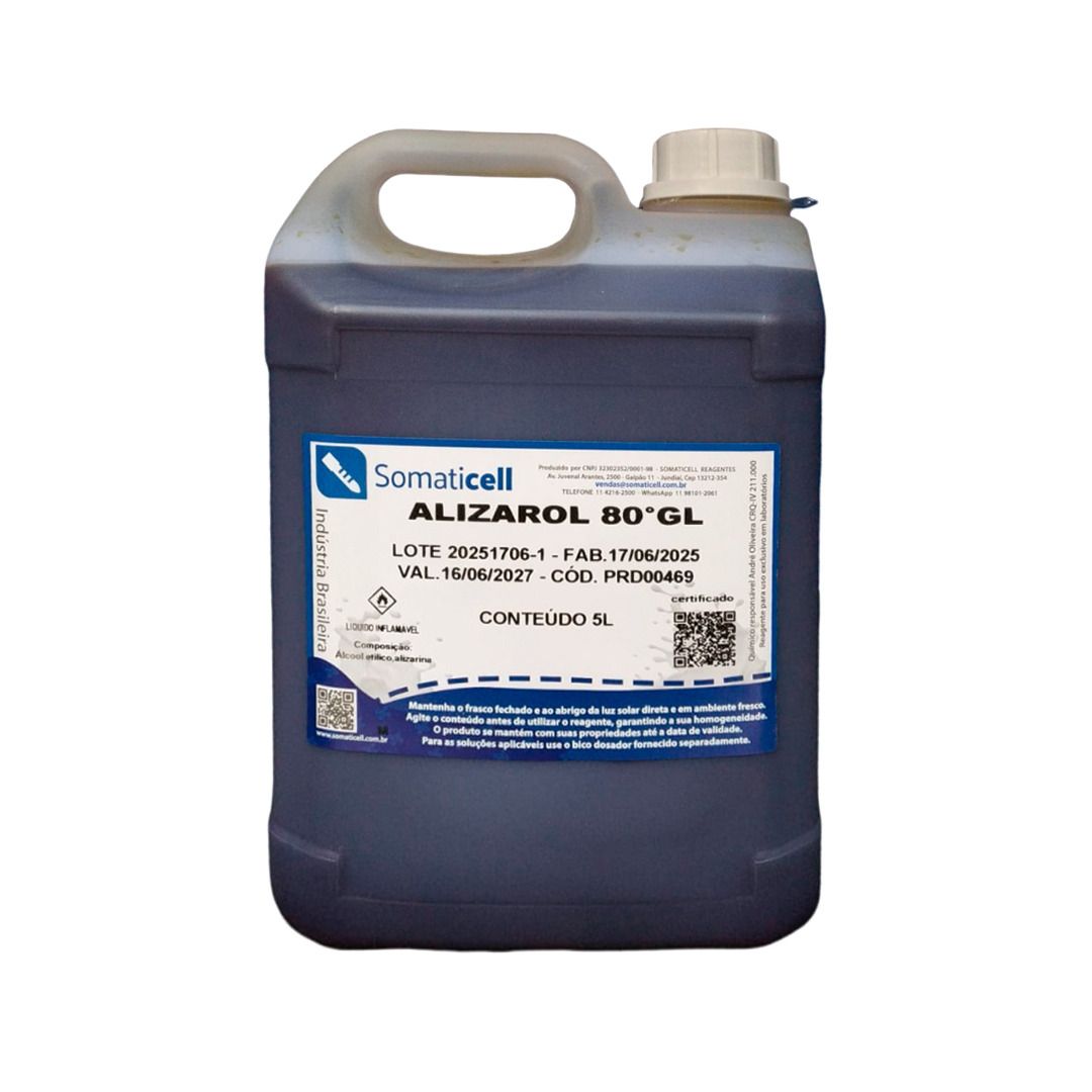 Alizarol 80 GL - Alizarol em Álcool Etílico 80GL - 5 litros