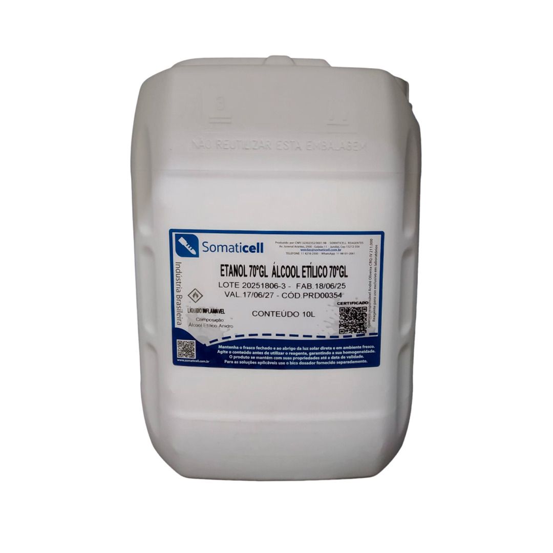 ETANOL 70 GL - Álcool Etílico 70GL - 10 litros