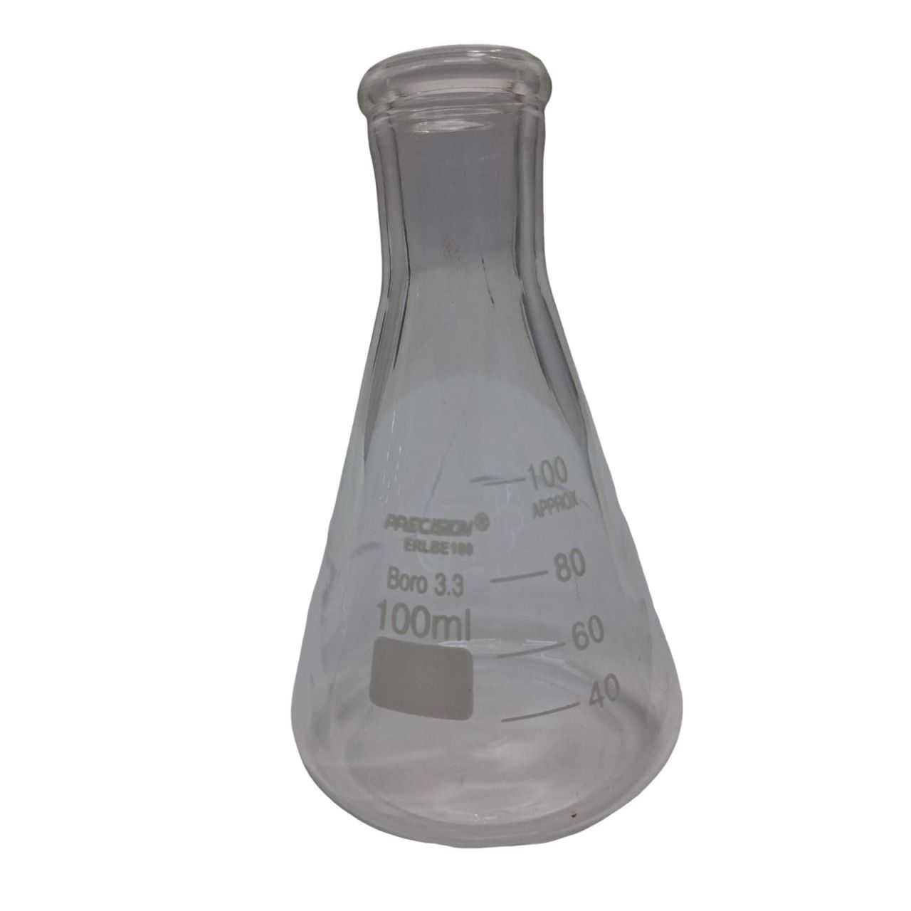 Frasco Erlenmeyer Boca Estreita Boro 3.3 Grad. Cap.100ml
