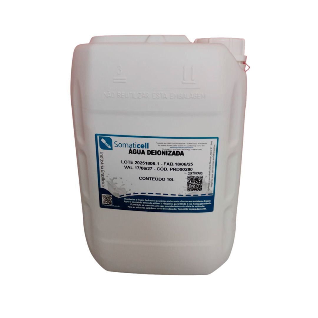 Água destilada/desmineralizada 10 litros