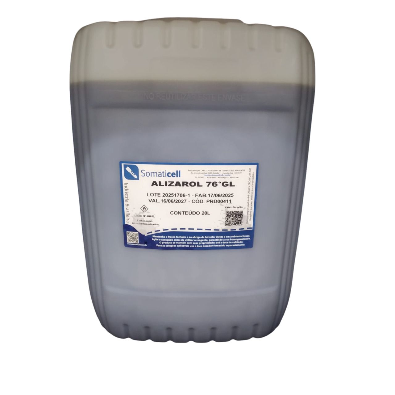 Alizarol 76 GL - Alizarol em Álcool Etílico 76GL - 20 litros