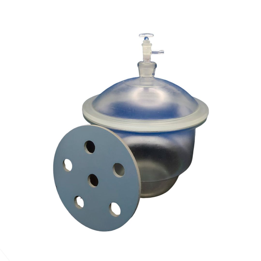 Dessecador de Vidro com Tampa Torneira e Disco de Porcelana