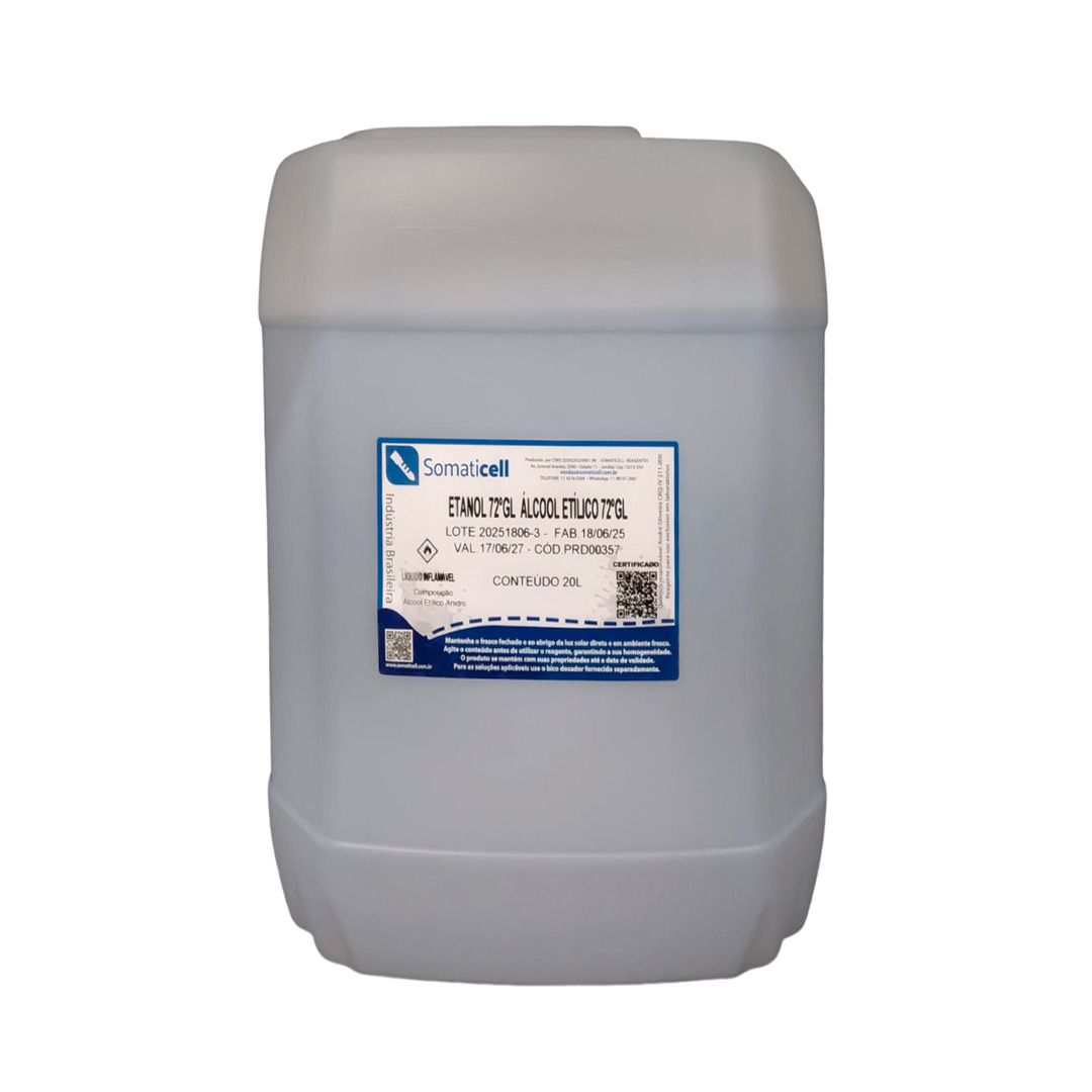 ETANOL 72 GL - Álcool Etílico 72GL - 20 litros