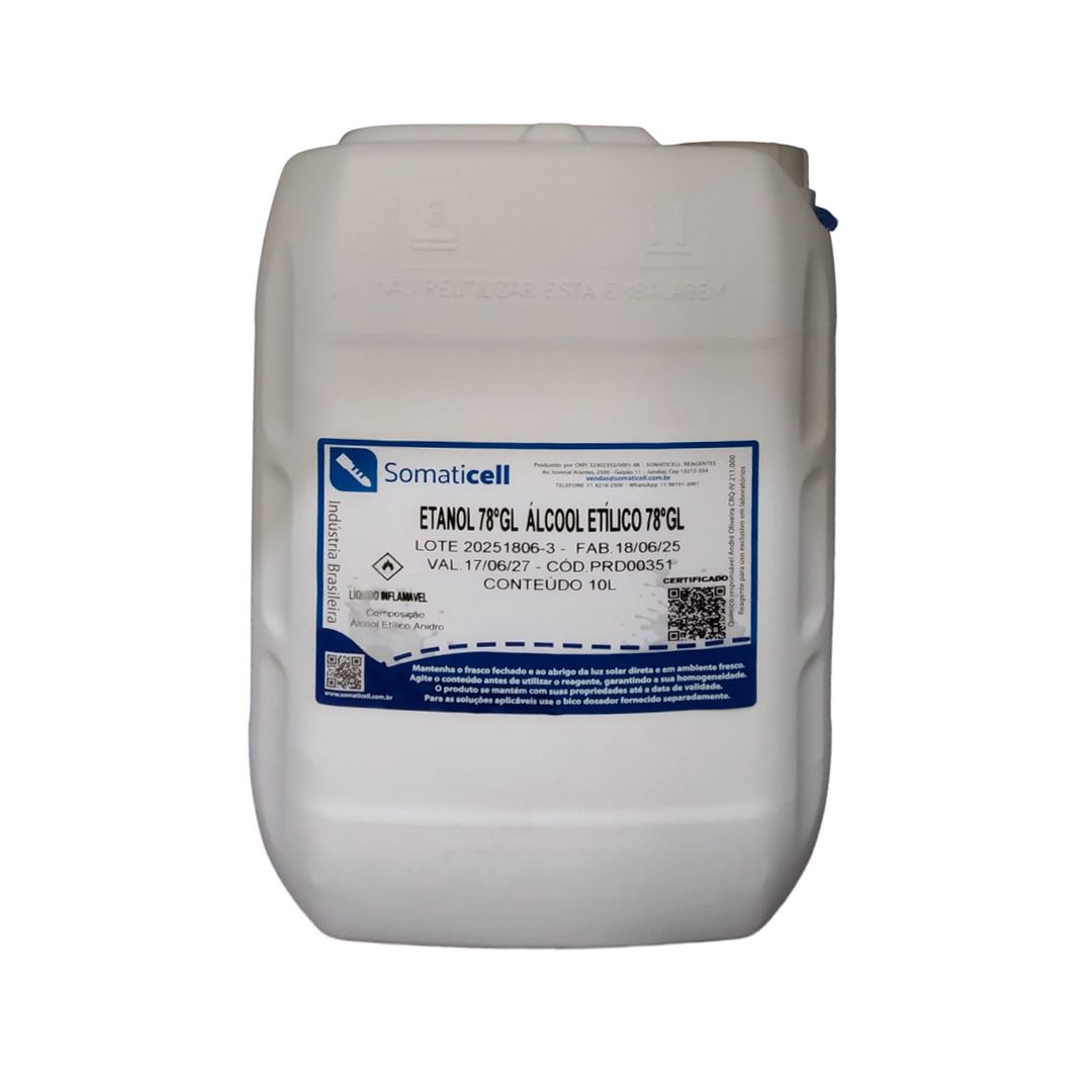 ETANOL 78 GL - álcool EtÍlico 78GL - 10 litros