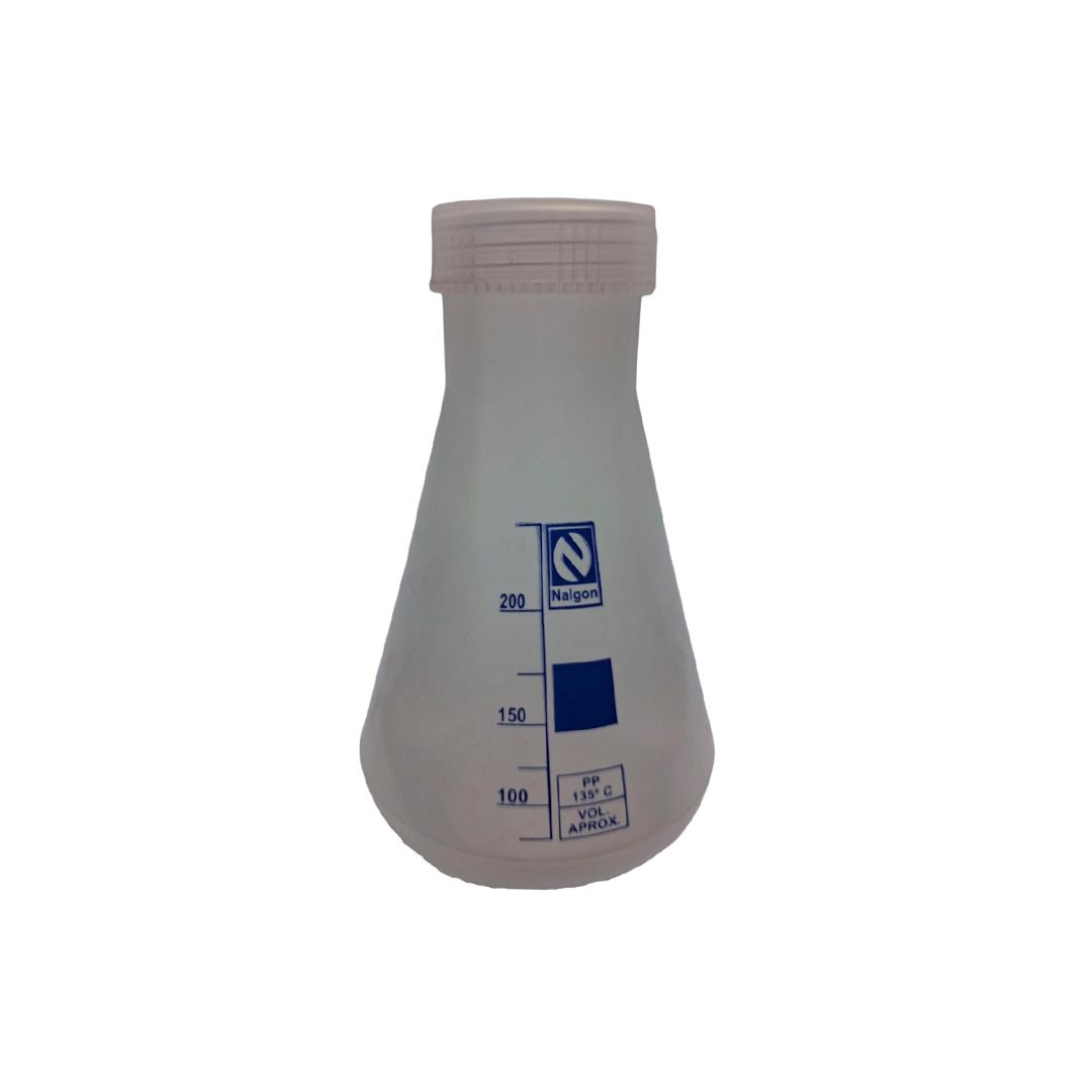Frasco Erlenmeyer PP com Tampa - 250ml
