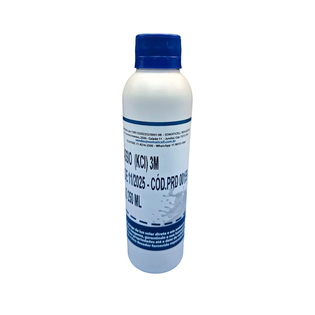 CLORETO DE POTÁSSIO 3 MOLAR (KCL 3M)  SATURADO COM PRATA - 250mL