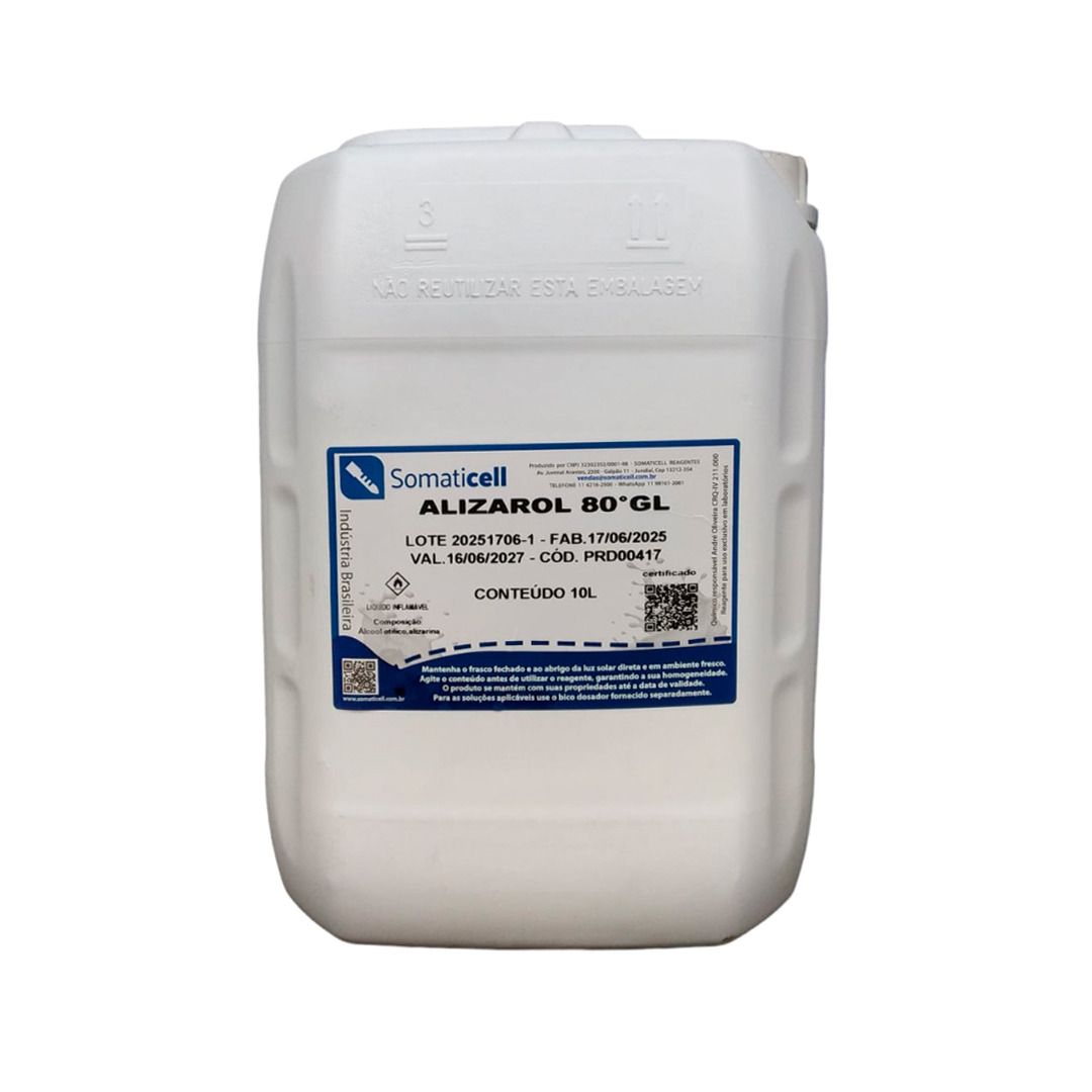 Alizarol 80 GL - Alizarol em Álcool Etílico 80GL - 10 litros