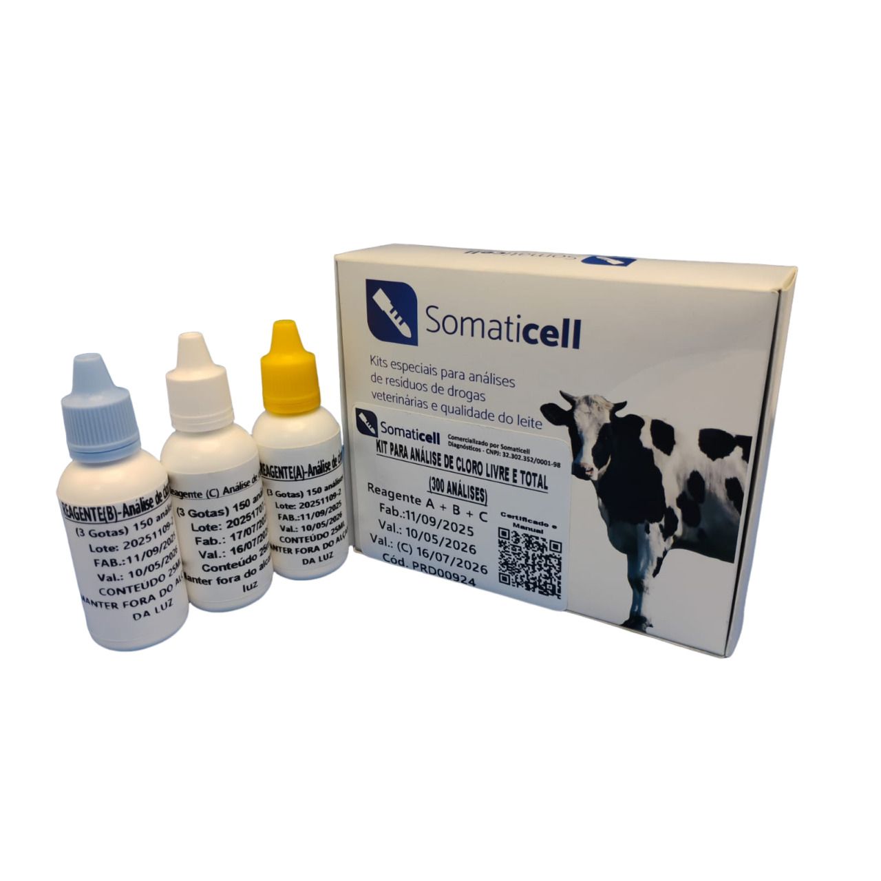 Kit para análise de cloro LIVRE E TOTAL- 300 análises