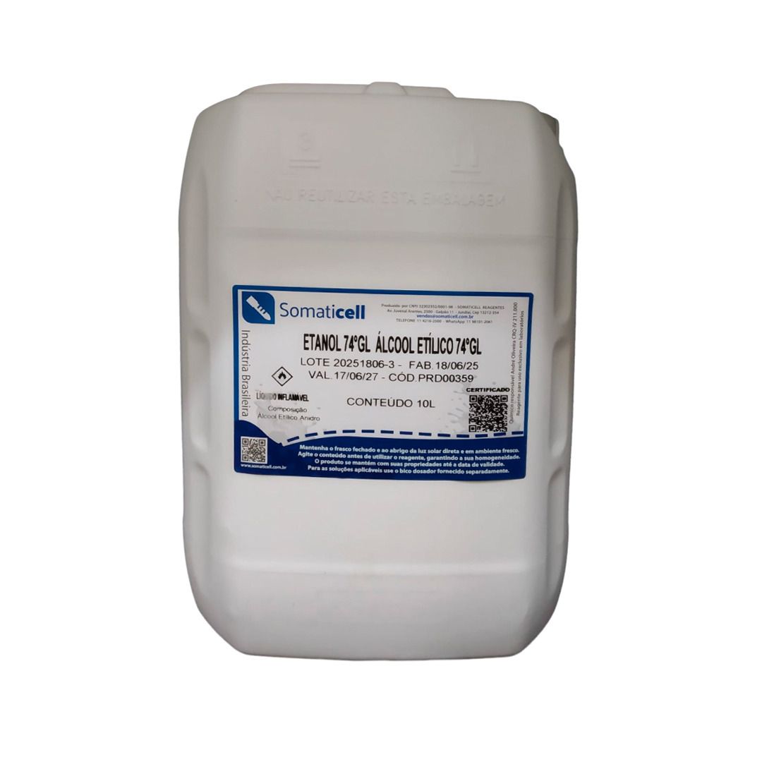 ETANOL 74 GL - Álcool Etílico 74GL - 10 litros