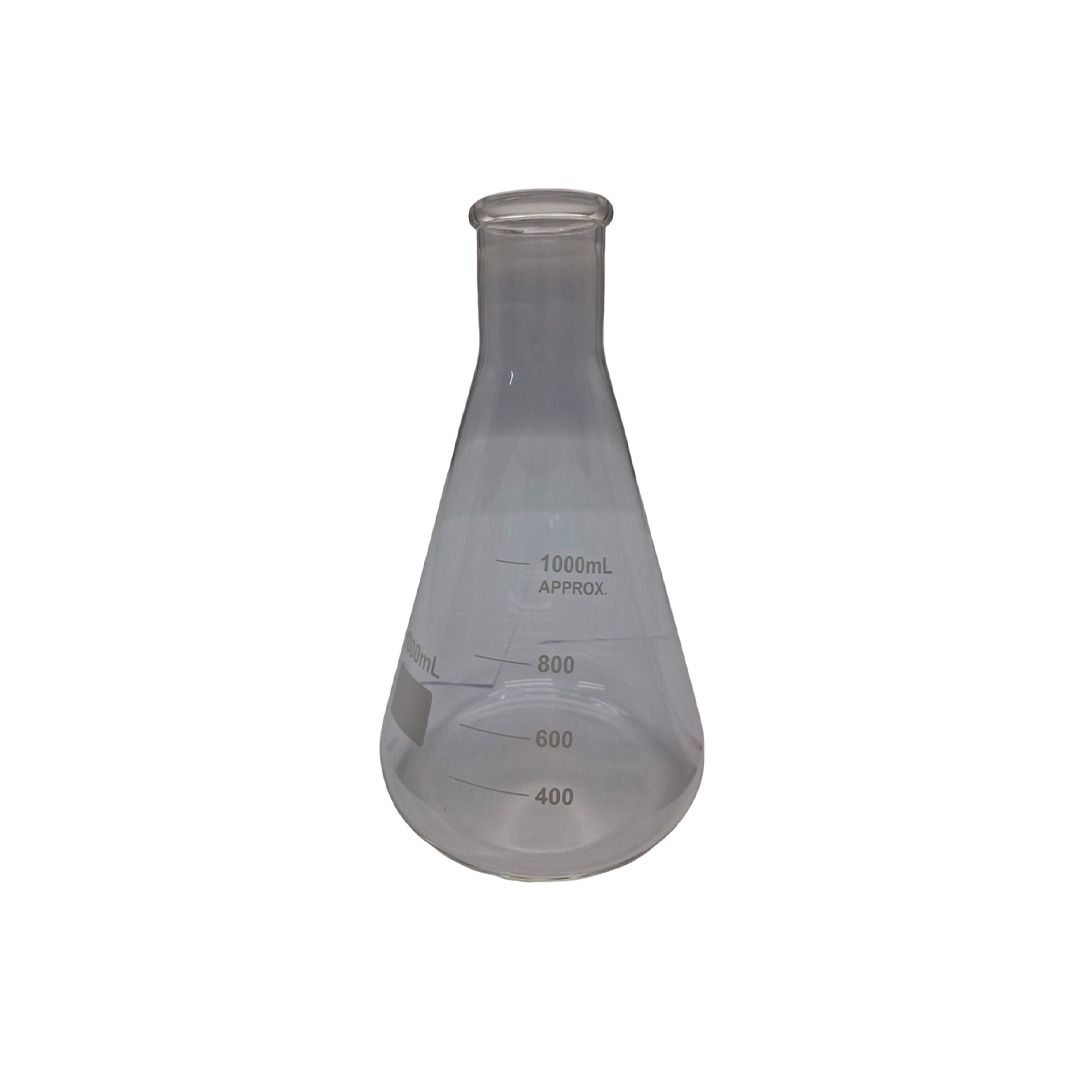 Frasco Erlenmeyer Boca Estreita Boro 3.3 Grad. Cap.1000ml