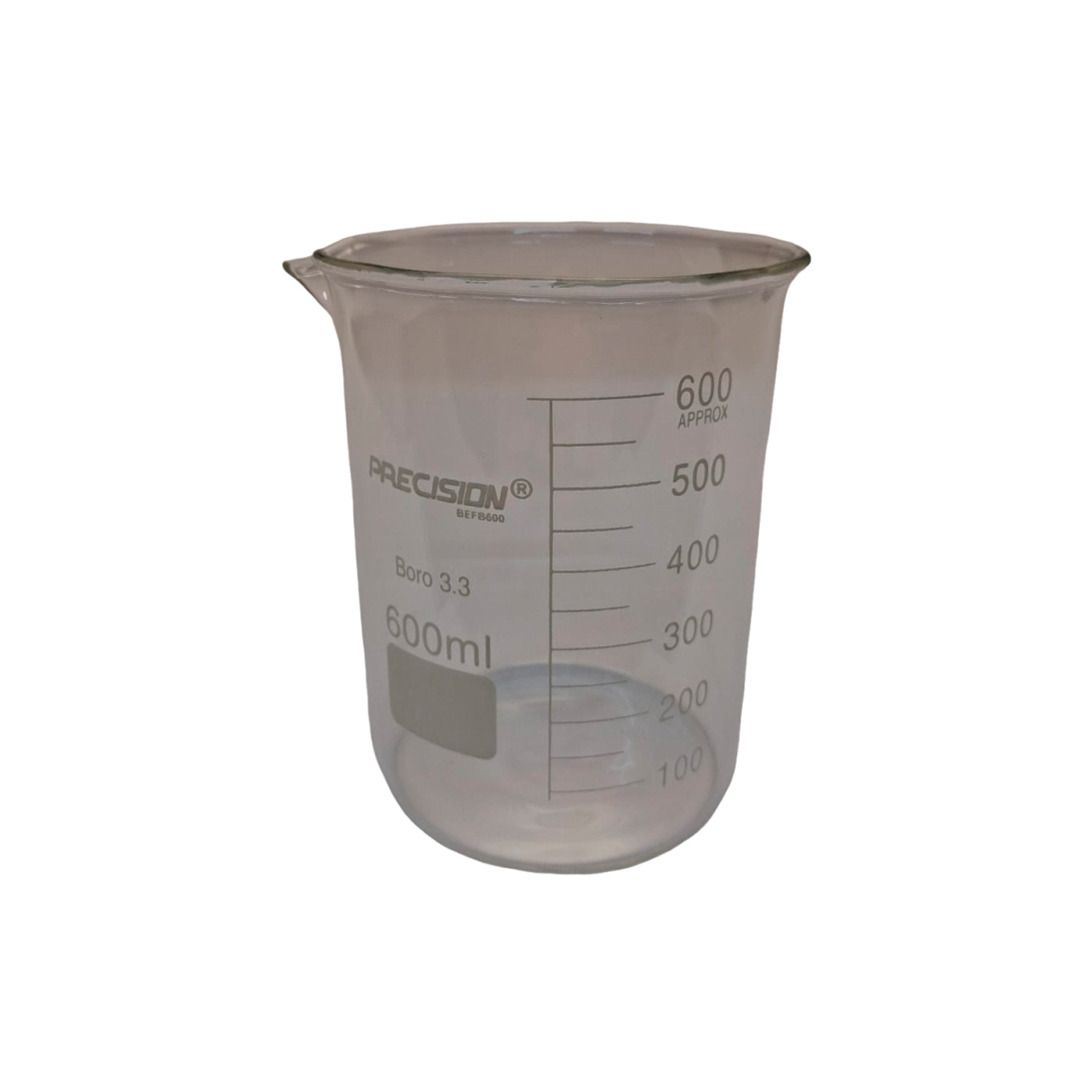Becker de vidro - forma alta (Berzelius) - Boro 3.3 - graduado - Cap.600ml