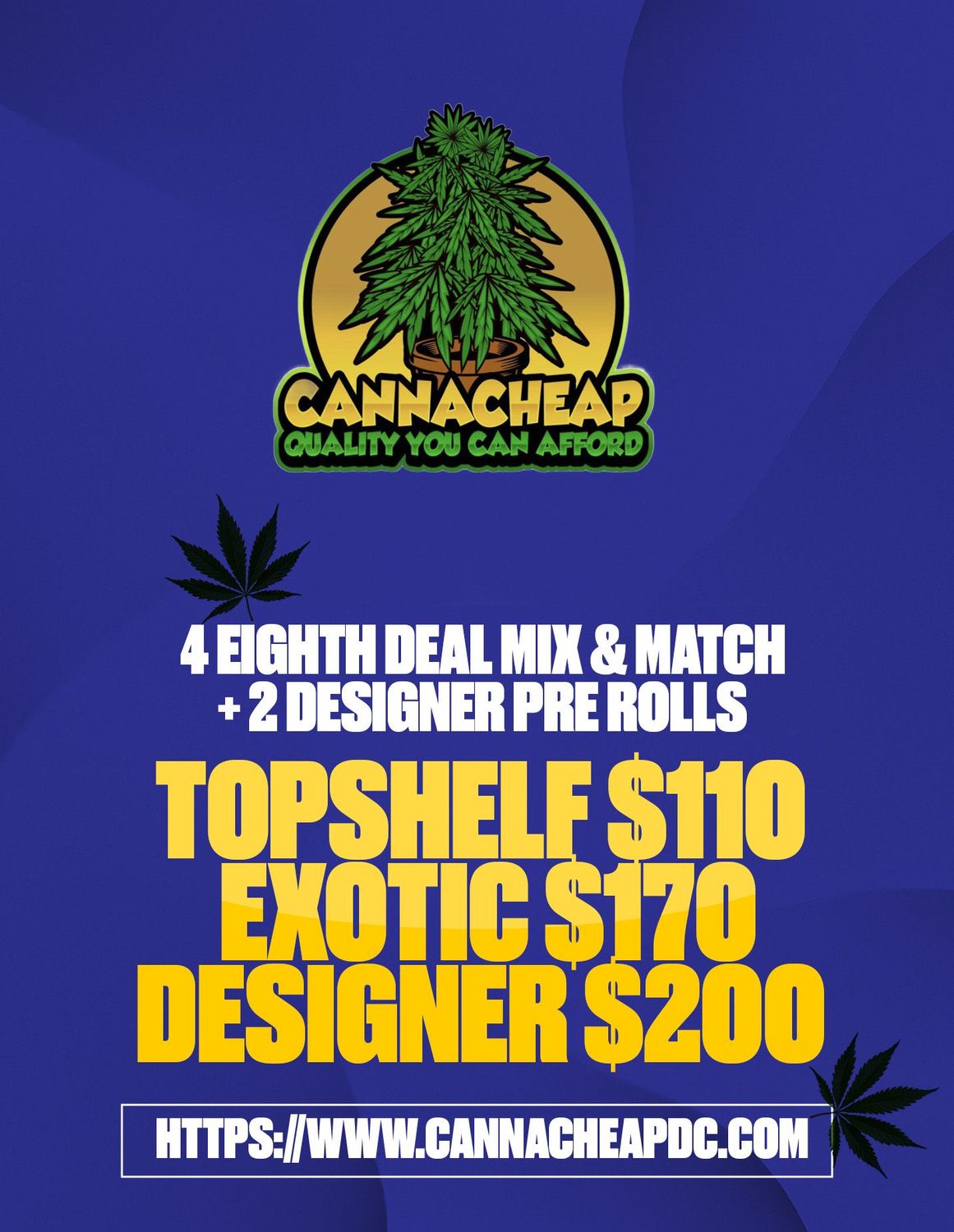 4 Eighth deal Mix & Match + 2 Pre Rolls