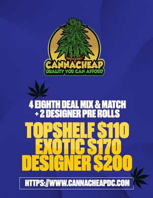 4 Eighth deal Mix & Match + 2 Pre Rolls
