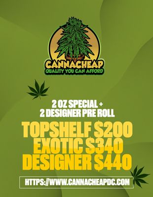 2OZ SPECIAL + 2 DESIGNER PRE ROLL 2OZ SPECIAL + 2 DESIGNER PRE ROLL