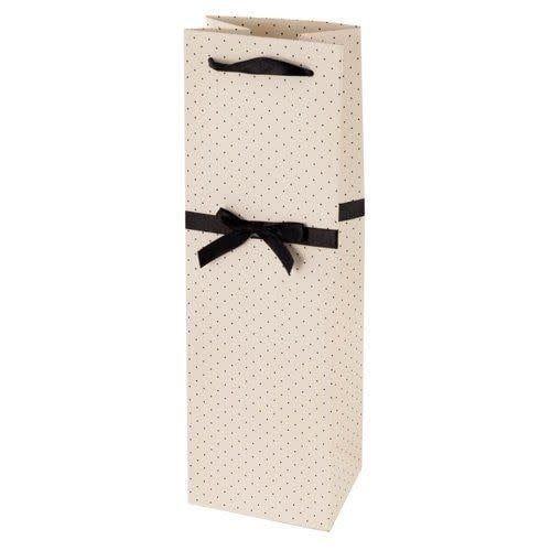 Elegant White w/ Black Dots Gift Bag #0227