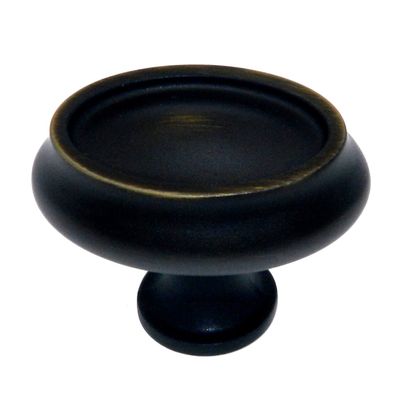 Amerock BP26127-RB Manor Roman Bronze 1 1/2" Oval Cabinet Solid Brass Knob BP26127RB