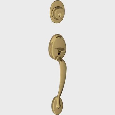Schlage F58PLY609 Plymouth Exterior Active Handleset Only with C Keyway Antique Brass Finish