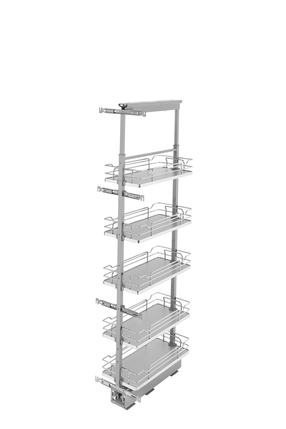 Rev-A-Shelf 10" W SOLID BTM PANTRY 58" H WITH SC - GRAY 5358-10-GR