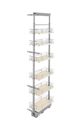 Rev-A-Shelf 10" W SOLID BTM PANTRY 73" H WITH SC - MAPLE 5373-10-MP
