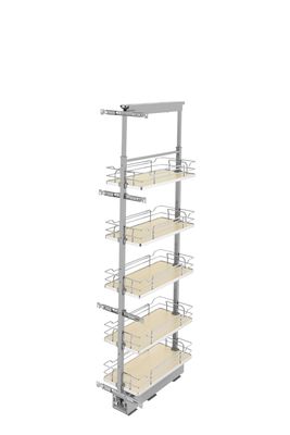 Rev-A-Shelf 10" W SOLID BTM PANTRY 58" H WITH SC - MAPLE 5358-10-MP