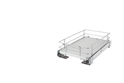 Rev-A-Shelf 12" SOLID BOTTOM P-O BASKET W/SC - GRAY 5330-12BCSC-GR