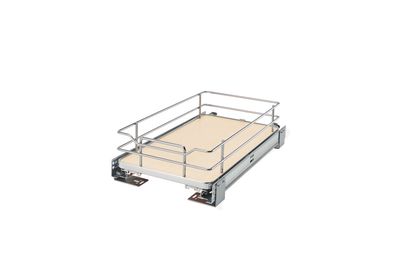 Rev-A-Shelf 12" SOLID BOTTOM P-O BASKET W/SC - MAPLE 5330-12BCSC-MP