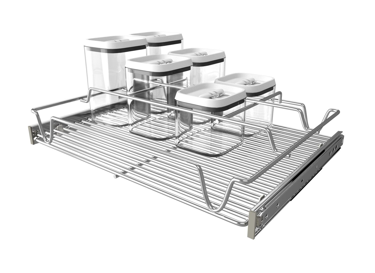 Rev-A-Shelf 18" WIRE CHROME CONTAINER RACK W/2 SETS OF CONT 5WCOR-18CR-1