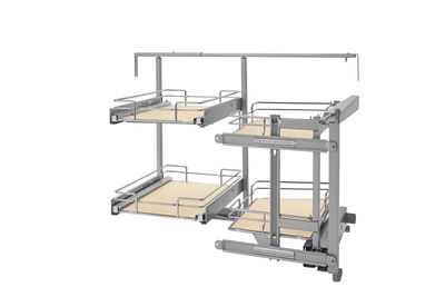 Rev-A-Shelf 2-TIER RIGHT DM MAPLE BLIND LEFT CORNER CAB 599-18-RMP