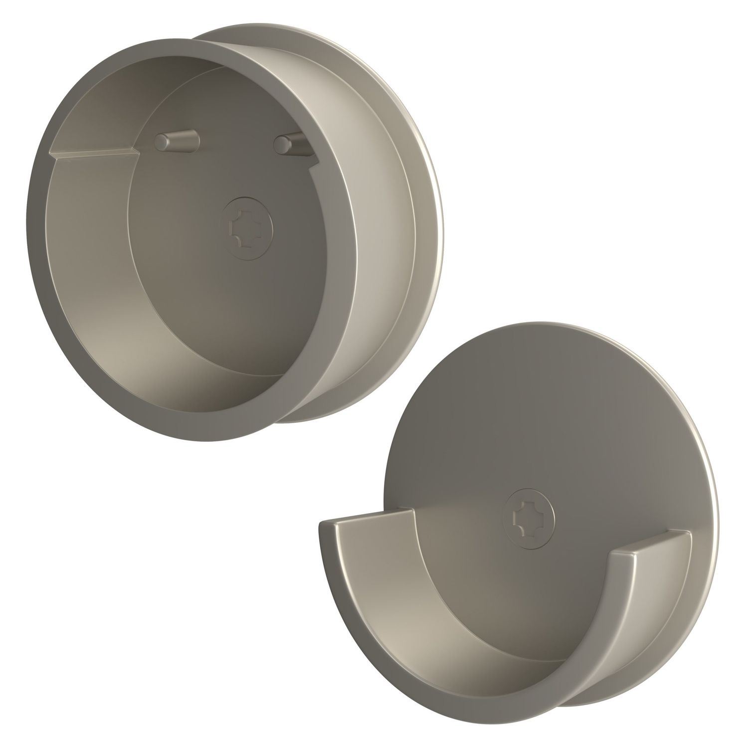 Rev-A-Shelf 2 CLOSET POLE END CAPS SATIN NICKEL CRCSL-SN-1