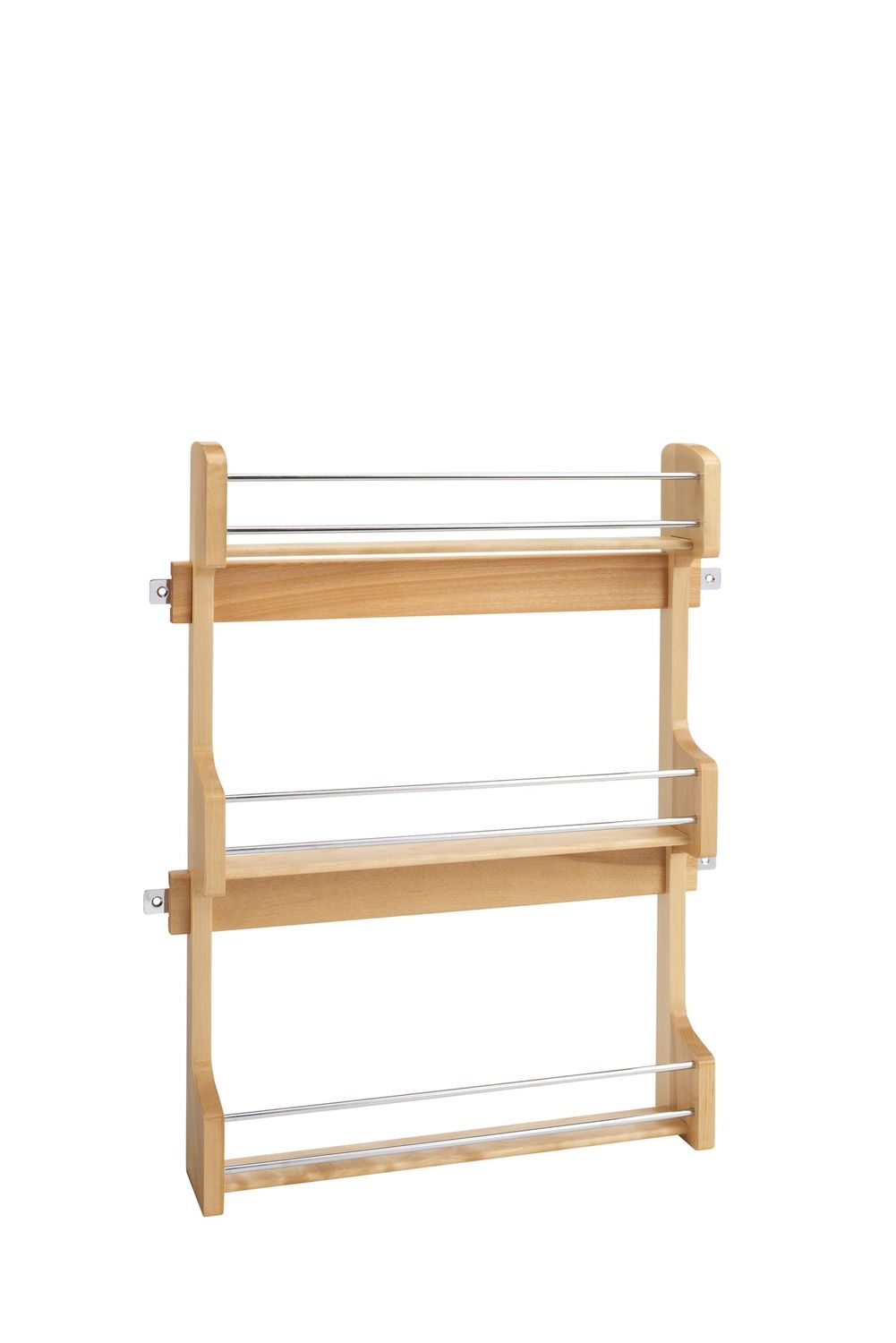 Rev-A-Shelf 21" DOOR MOUNT  WOOD SPICE RACK W/ CHROME RAILS 4SR-21