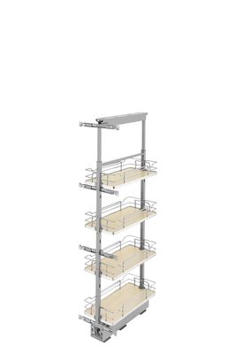 Rev-A-Shelf 10" W SOLID BTM PANTRY 50" H WITH SC - MAPLE 5350-10-MP